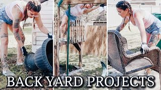 BACK YARD CLEAN UP | DIY PLAYSET DEMOLITION | OUTSIDE YARD WORK | HOUSE PROJECTS
