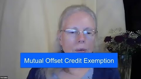Mutual Offset Credit Exemption - Webinar Video Snippet September 21 2020