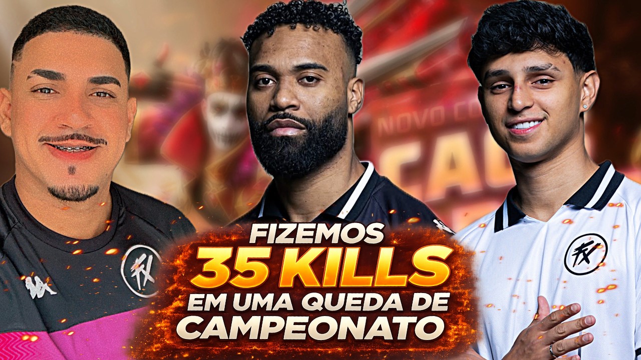 JOGUEI CAMPEONATO NO TIME DO @NobruTV  E FIZEMOS 35 KILLS EM UMA QUEDA #freefire
