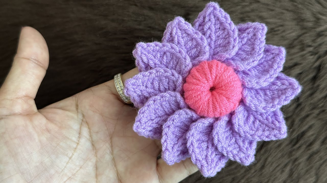 Wonderful 🥰 Crochet Flower Hair Tie  / Crochet Tutorial