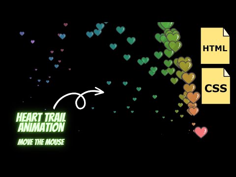 How to make a Heart Trail Animation Move the mouse