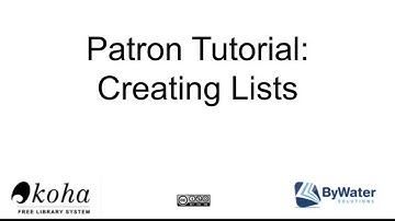 Patron Tutorial: Creating Lists
