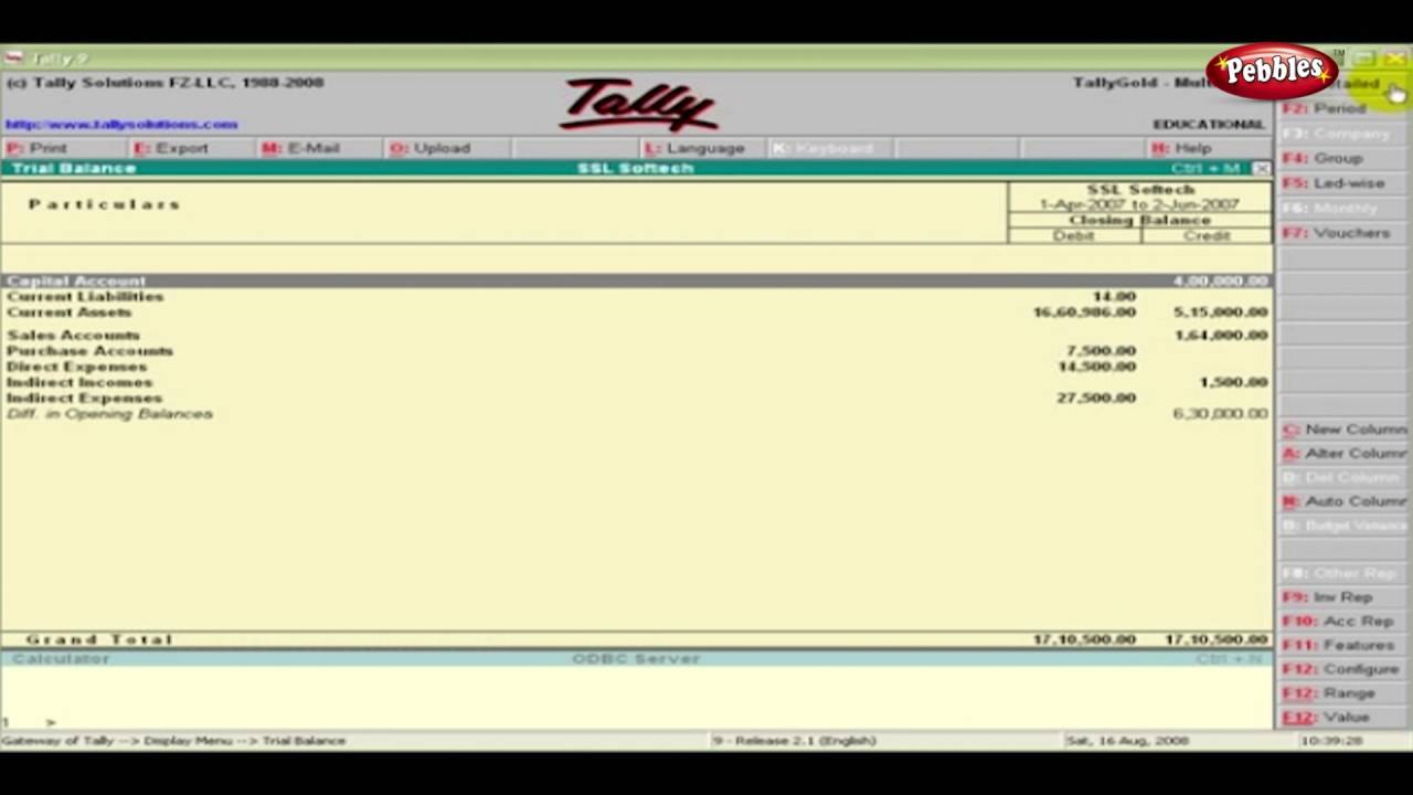 learn tally in english display trial balance erp 9 full tutorial youtube reading a sheet explanation