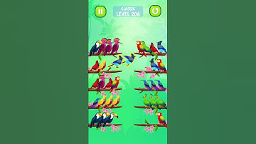 Bird Sort Color Puzzle - 206 #gameplay #shorts