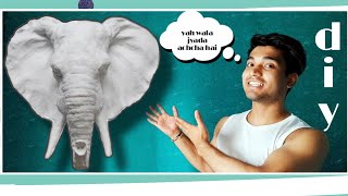 3D elephant head wall hanging craft | easy to make | clay modelling #diy #elephant #crafts