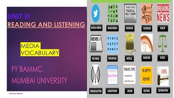 LEARNING LANGUAGES | MEDIA VOCABULARY | | fybammc | MUMBAI UNIVERSITY | EFFECTIVE COMMUNICATION 1