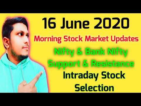 16th June 2020-Morning Stock Markets Updates| Nifty & BankNifty Support & Resistance|Intraday Stocks