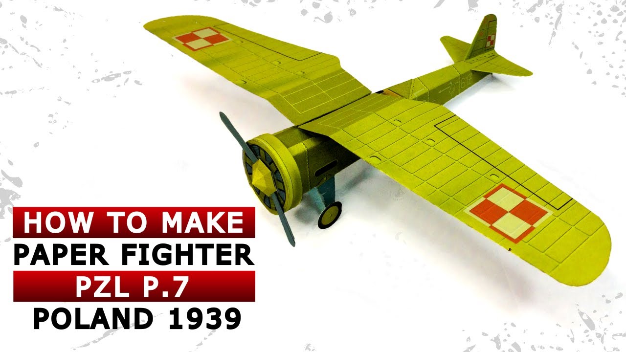 How to make paper aircraft PZL P.7 WWII Polish army fighter 1939