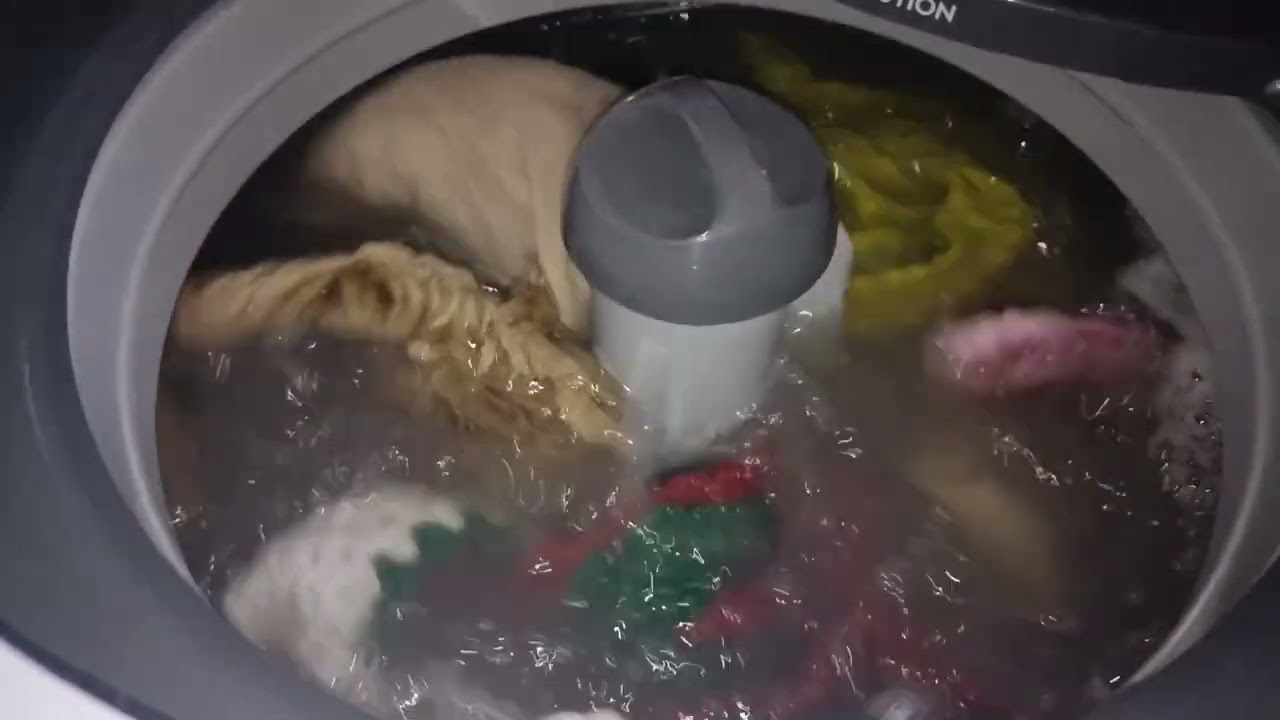 Lavadora Electrolux LED17 lavando tapetes.