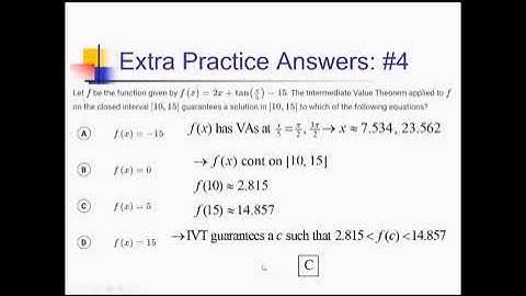 Intermediate Value Theorem (IVT): Problem Set #3