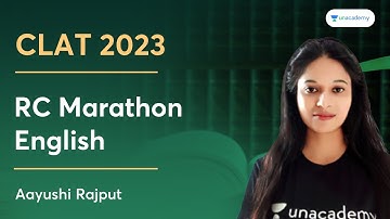 RC Marathon | English | CLAT 2023 | Aayushi Rajput | Unacademy CLAT