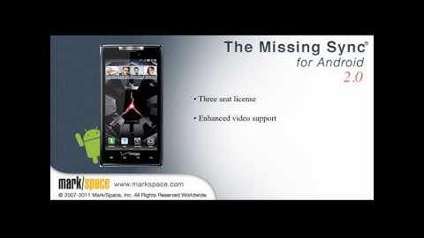 Missing Sync for Android 2.0 (PC)