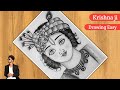 How to draw krishna ji  easy trick  step by step  pencil drawing tutorial  lord krishna sketch