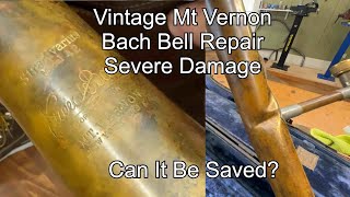 Mt Vernon Bach 42 Trombone Bell Repair- band instrument repair- Wes Lee Music Repair
