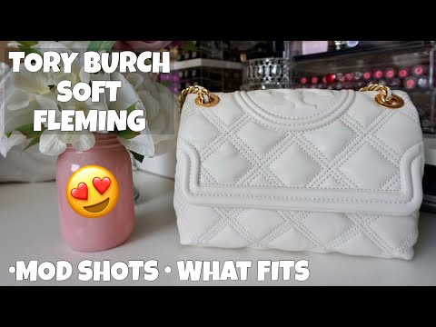 TORY BURCH SOFT FLEMING CONVERTIBLE SHOULDER BAG UNBOXING | TRY-ON | COMPARISON