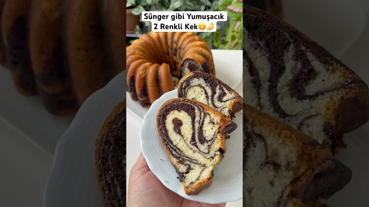 Sünger gibi Yumuşacık 2 Renkli Kek😋🤌 #kek #kektarifleri