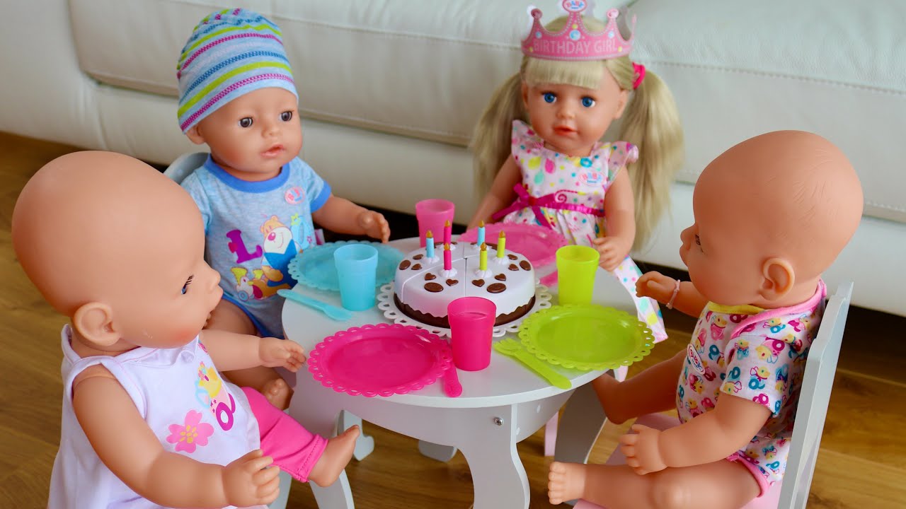 Play with Baby Dolls: Birthday party, feeding, changing, walking ...