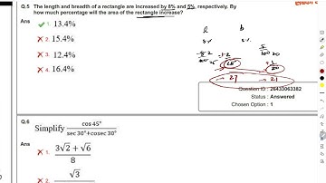 5. The length and breadth of a rectangle are increased by 8% and 5%, respectively. By how much perc