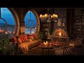 Christmas jazz instrumental music with crackling fireplace