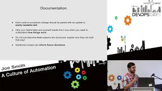 A Culture of Automation - Joe Smith - DevOpsDays Tel Aviv 2017