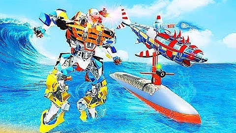 US Police Robot Shark Submarine Transform - Level 1 to Level 3