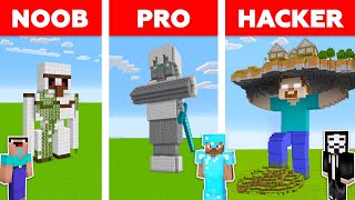 Minecraft Battle: NOOB vs PRO vs HACKER: STATUE HOUSE in MINECRAFT / Animation