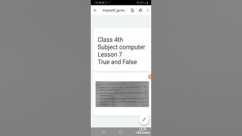 Class 4th  Subject computer  Lesson 7 True and False