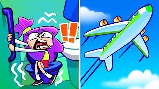 ✈ Learn Airplane Safety Tips  Potty In The Sky  Funny English for Kids!