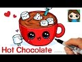 How to Draw Hot Chocolate with Marshmallows - Cartoon Food