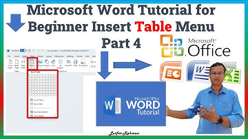 Microsoft Word Tutorial for Beginner Insert Table Menu part 4