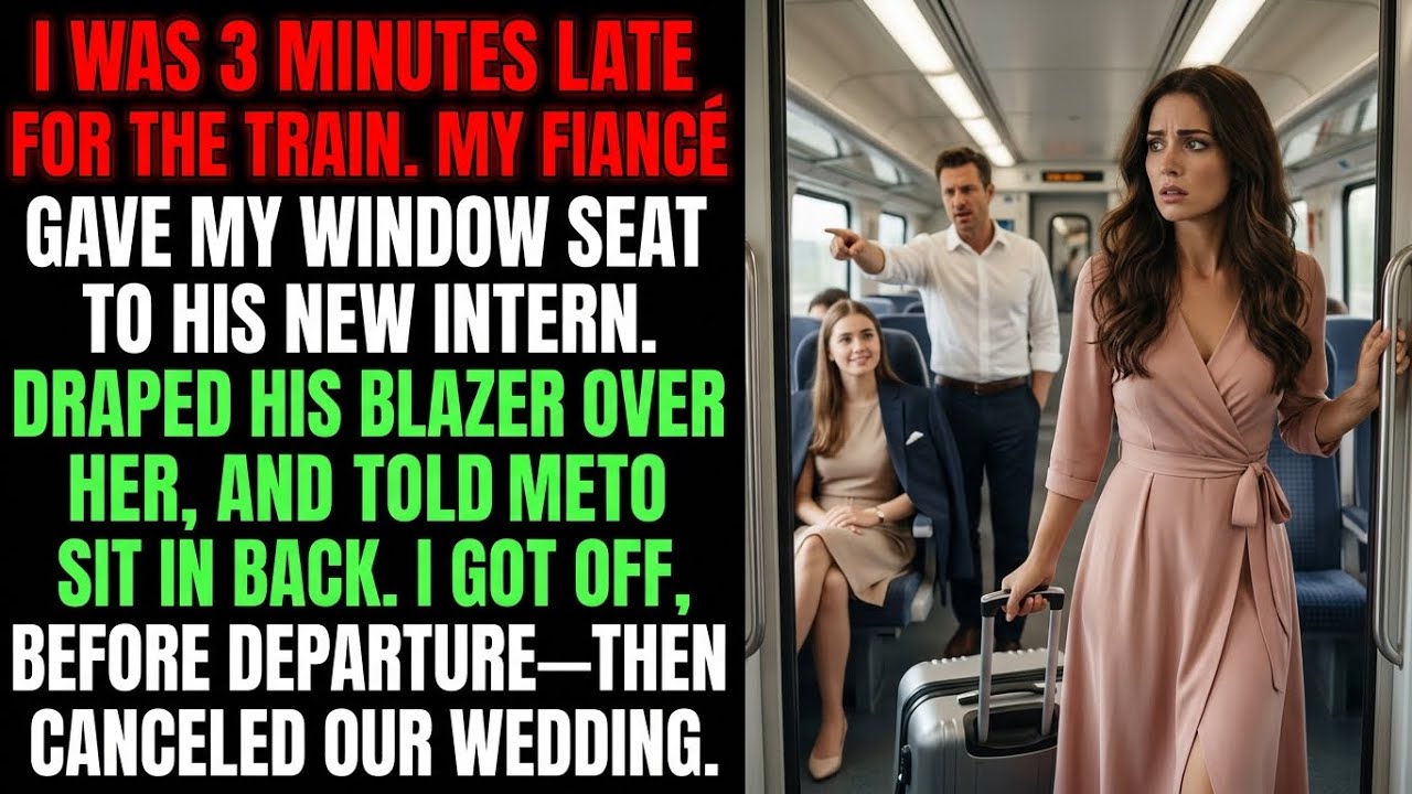 I was three minutes late for our train, and in that tiny gap, my fiancé gave my seat—the one I’d picked out weeks ago—to his new intern. I watched through the glass as he draped his blazer over...