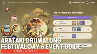 Arataki Drumalong Festival Day 6 Event Guide  Rage Beneath The Mountains  Genshin Impact