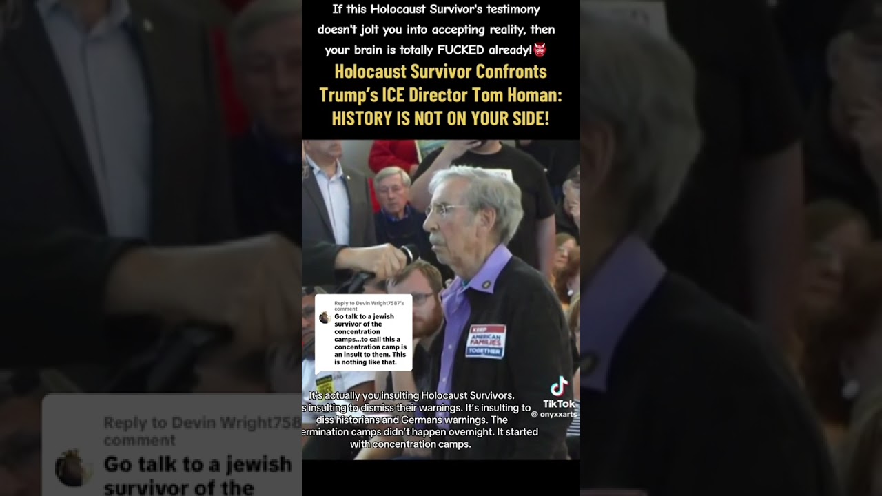 A Holocaust survivor confronts trump's ICE (Nazi SS) Director, Tom Homan!💪👊💪👊💪