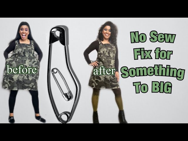 NO SEW fix for something too BIG ! Easy Safety Pin Fix! - YouTube