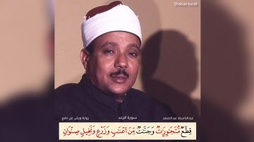 وفي الأرض قطع متجاورات برواية ورش عن نافع للشيخ عبدالباسط عبدالصمد رحمه الله