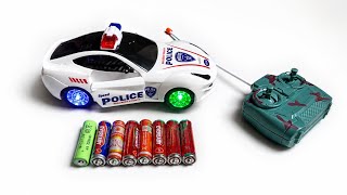Unboxing rc famous car 3D lighting police car rc helicopter battery operated airbus review test