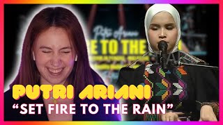 Download lagu Putri Ariani 'Set Fire To The Rain' | Mireia Estefano Reaction Video