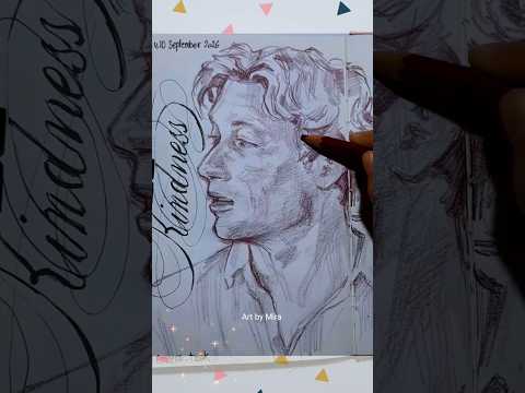 Simon Baker side pose in Brown Only colour | Satisfying drawing #shorts #youtubeshorts #shortvideo