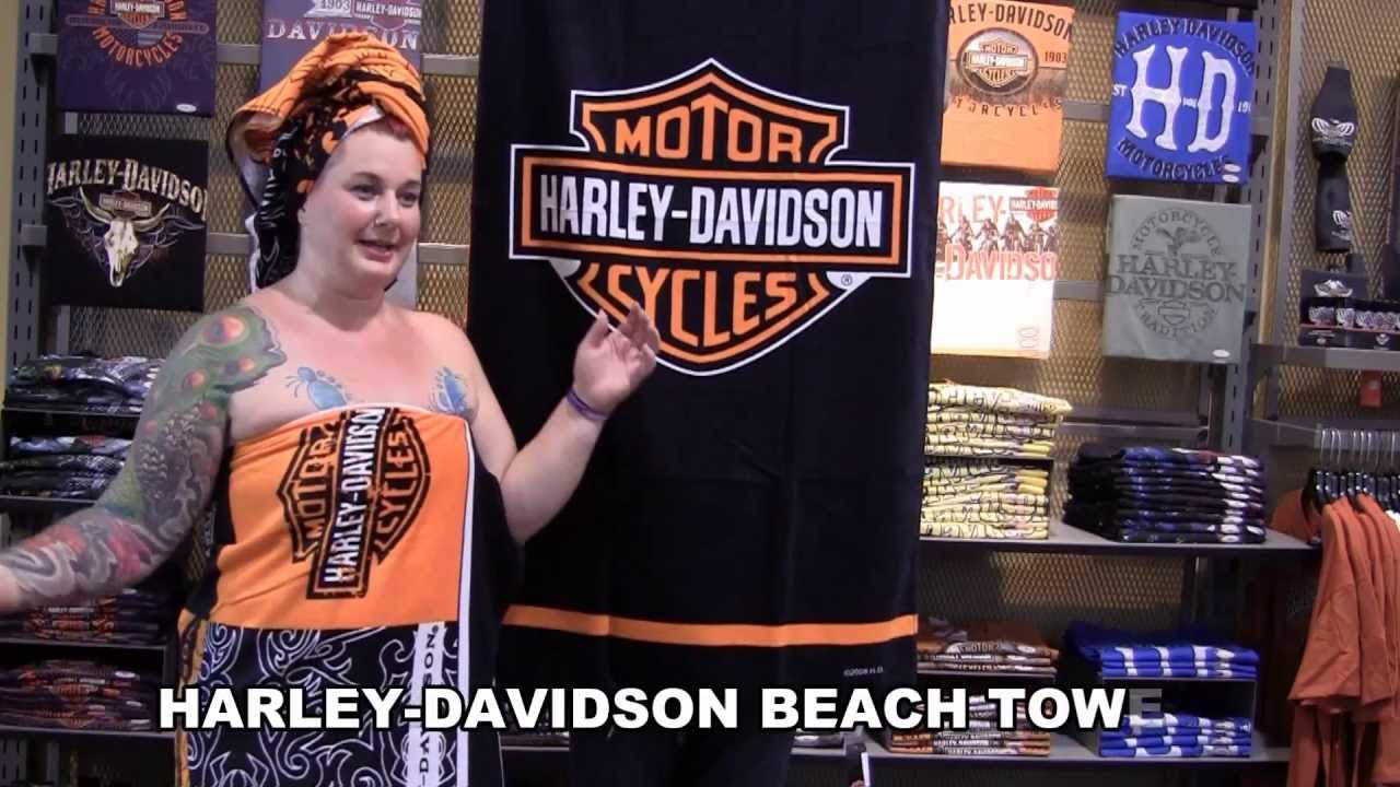 Harley-Davidson Oversized Beach Towel - Vivid Bar & Shield Eagle Graphic, Ultra-Soft 100% Cotton Velour (36" X 68")