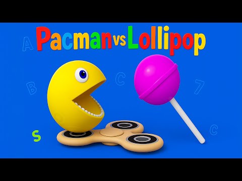 Pacman vs Lollipop 🍭 | 3D Animation Colors Learning for Kids