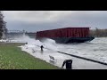 Barge floats toward burrard bridge  vancouver sun