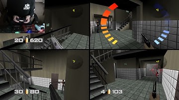 Gyro aiming test w/ DualShock 4 controllers: 4-player GoldenEye & Perfect Dark co-op