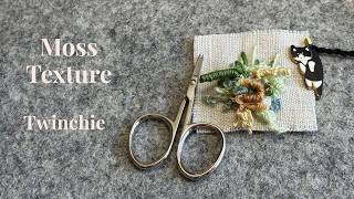 Twisted Thread, French Knots & Bullion Knots | Moss-Like Texture Stitching on a little Twinchie