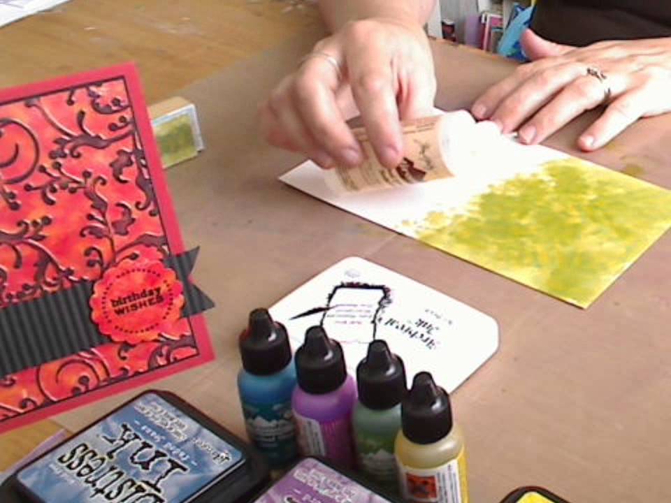 How to do Alcohol Ink Backgrounds with Embossing Folders - YouTube
