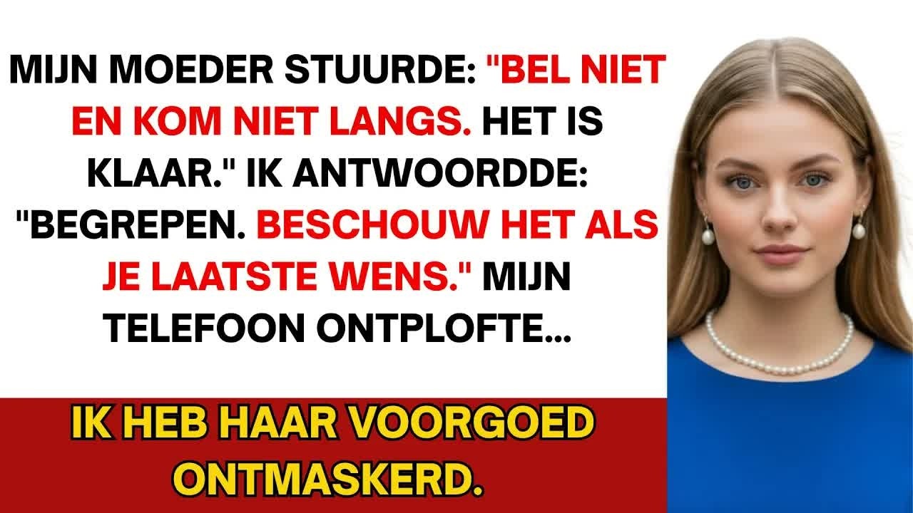 Ik keek naar het getal op mijn scherm: €100.000. Dertig jaar lang was ik de bank van mijn familie geweest. Mijn zus Marieke was het gouden kind, ik was de zondebok die alles betaalde en de schuld...