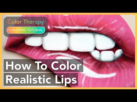 Coloring Tutorial: How To Color Realistic Lips with Color Therapy App