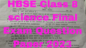 Class8 science Final Exam Question Paper 2023