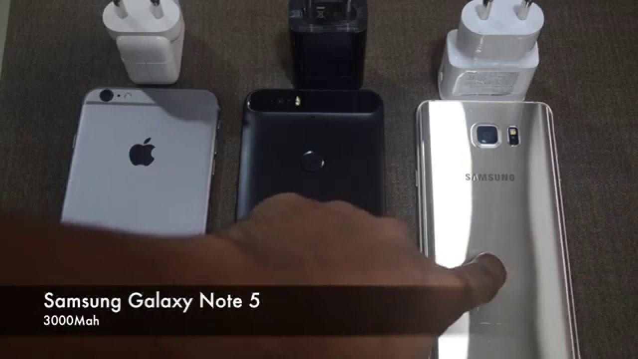 Fast Charging Comparison : Nexus 6P vs Galaxy Note 5 vs iPhone 6S Plus