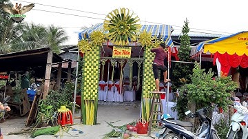 Làm cổng cưới truyền thống miền Tây bằng lá dừa nước│Yêu Miền Tây 63