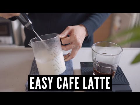 Cafe Latte Recipe - How to make cafe latte at home without machine |instant coffee+frother カフェラテの作り方